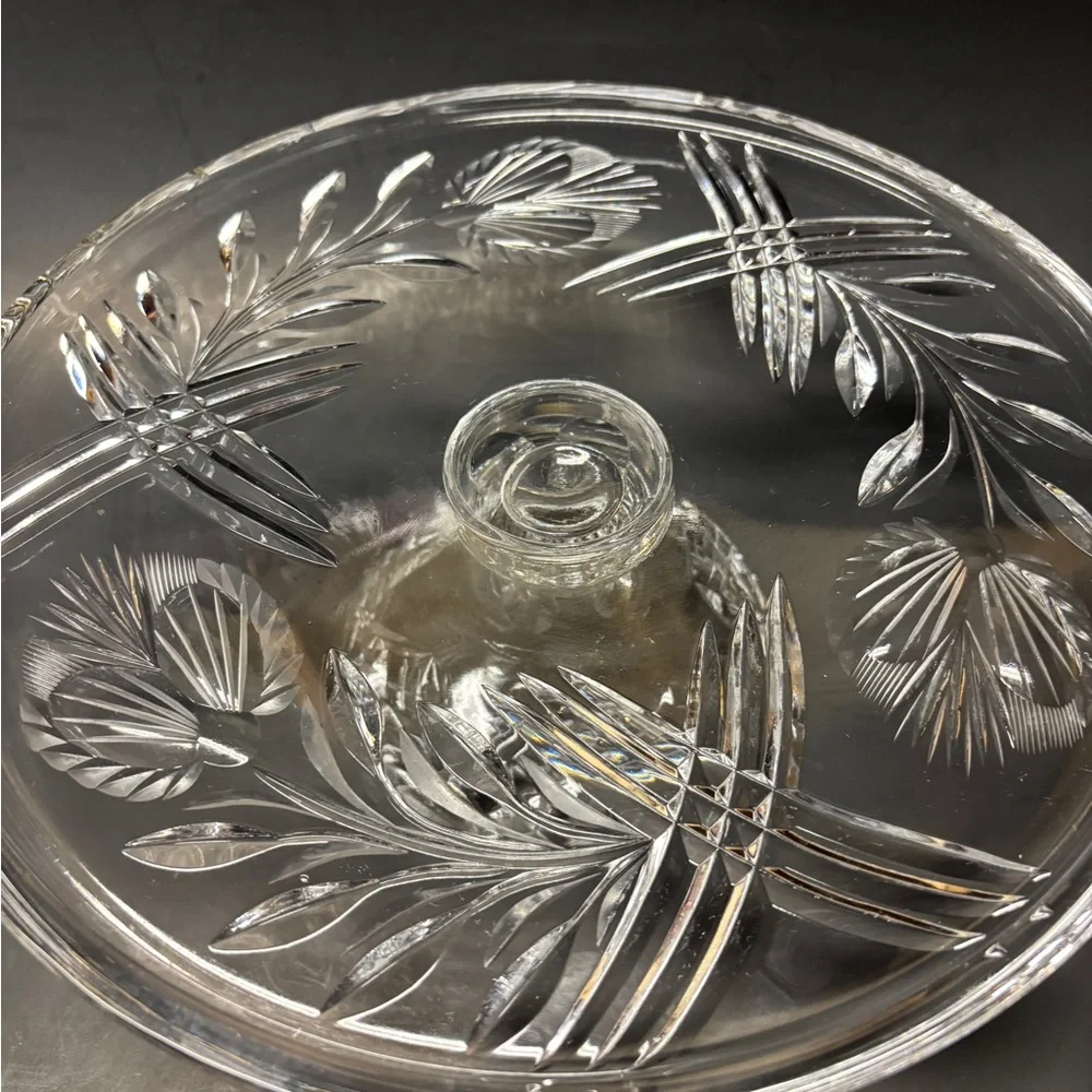 Elegant Vintage 12” Clear Glass Cake Stand - Picture 2 of 6